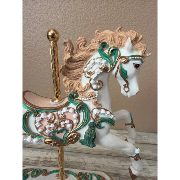 SF Music Box Co Maureen Drdak Lily of the Valley Music Box Horse Carousel w/Box - Picture 12 of 17